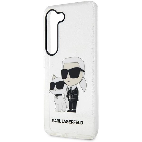 Karl Lagerfeld KLHCP12MHNKCTGT Apple iPhone 12 /12 Pro 6.1" dėklas telefonui skaidrus Gliter Karl&Choupette
