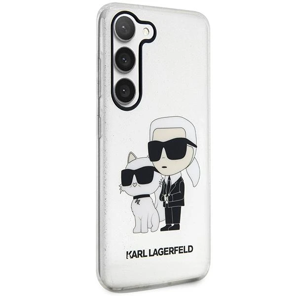 Karl Lagerfeld KLHCP12MHNKCTGT Apple iPhone 12 /12 Pro 6.1" dėklas telefonui skaidrus Gliter Karl&Choupette