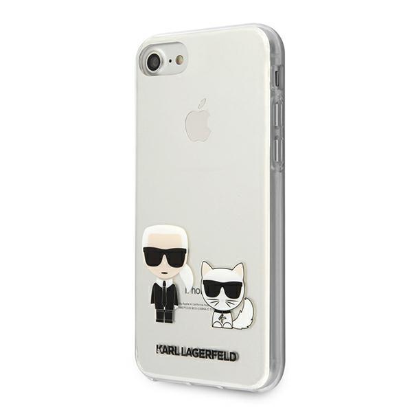 Skaidrus Karl Lagerfeld dėklas „Karl & Choupette“, skirtas iPhone 13 Pro / 13 - permatomas