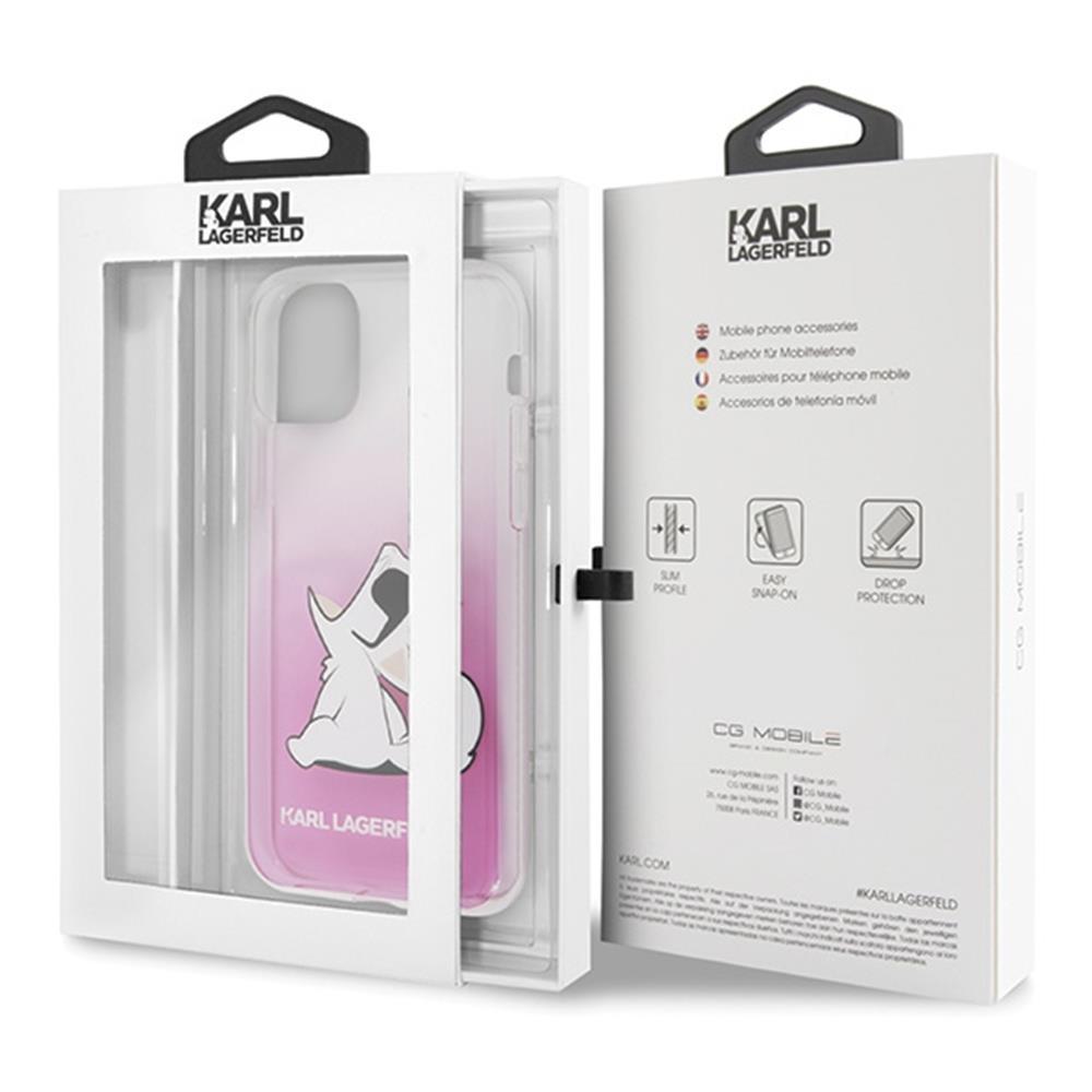 Dėklas Karl Lagerfeld PC/TPU Choupette Eat Case, skirtas iPhone 13 Pro Max, rožinis