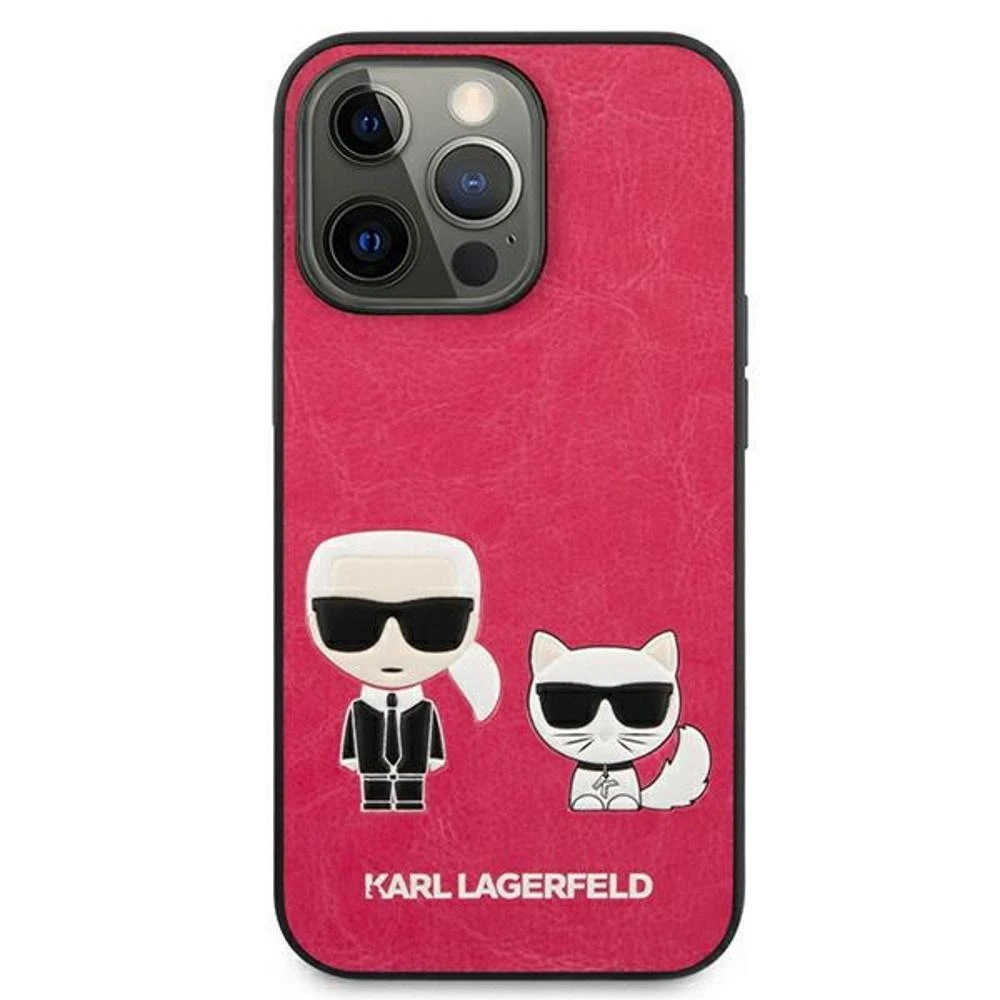 Karl Lagerfeld KLHCP13SPCUSKCP Apple iPhone 13 mini 5,4″ fuchsia kietas dėklas Ikonik Karl & Choupette
