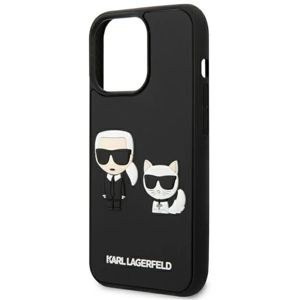 Dėklas Karl Lagerfeld KLHCP13L3DRKCK iPhone 13 Pro / 13 6.1" juodas/juodas hardcase Karl&Choupette Ikonik 3D