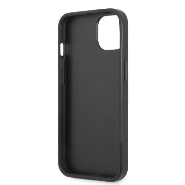 Karl Lagerfeld KLHCP13MSFMP2K iPhone 13/ 14 / 15 6,1″ kietas dėklas juodas Saffiano Plaque