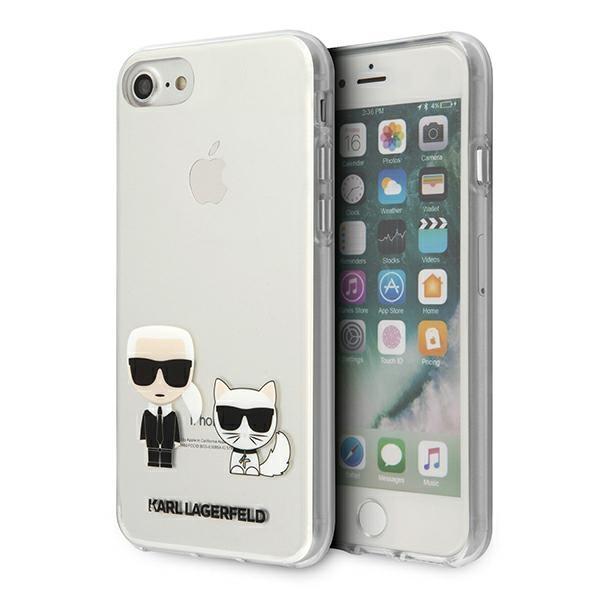 Skaidrus Karl Lagerfeld dėklas „Karl & Choupette“, skirtas iPhone 13 Pro / 13 - permatomas