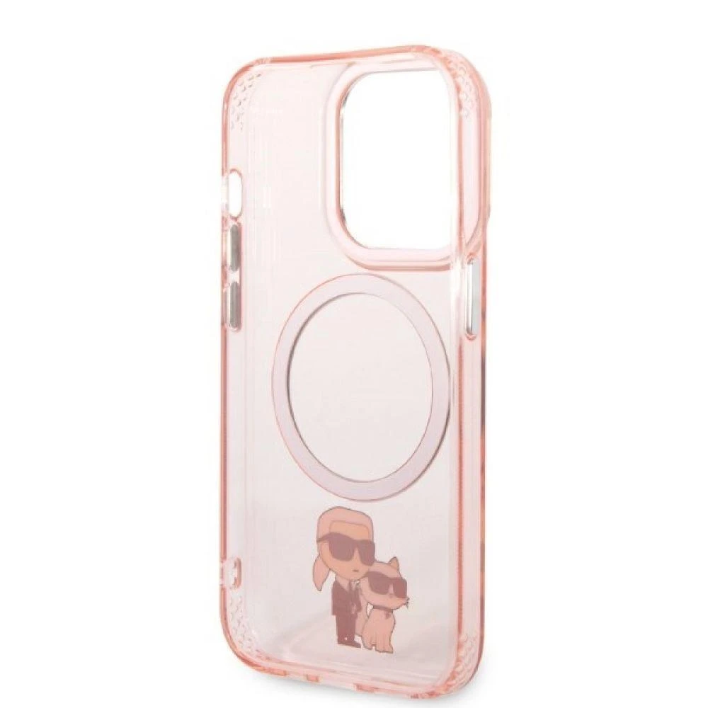 Karl Lagerfeld IML NFT Karl & Choupette MagSafe - dėklas skirtas Apple iPhone 14 Pro Max Rožinė