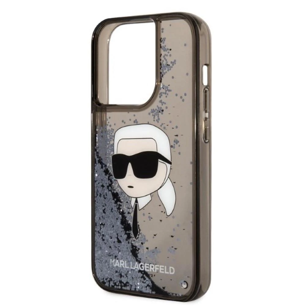Karl Lagerfeld KLHCP14XLNKHCK iPhone 14 Pro Max 6,7″ juodos spalvos kietas dėklas Glitter Karl Head