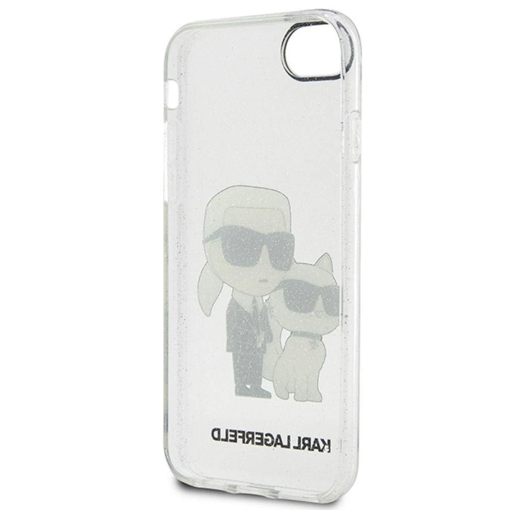 Karl Lagerfeld KLHCI8HNKCTGT Apple iPhone 7/8/SE 2020 / SE 2022 skaidrus kietas dėklas Gliter Karl&Choupette