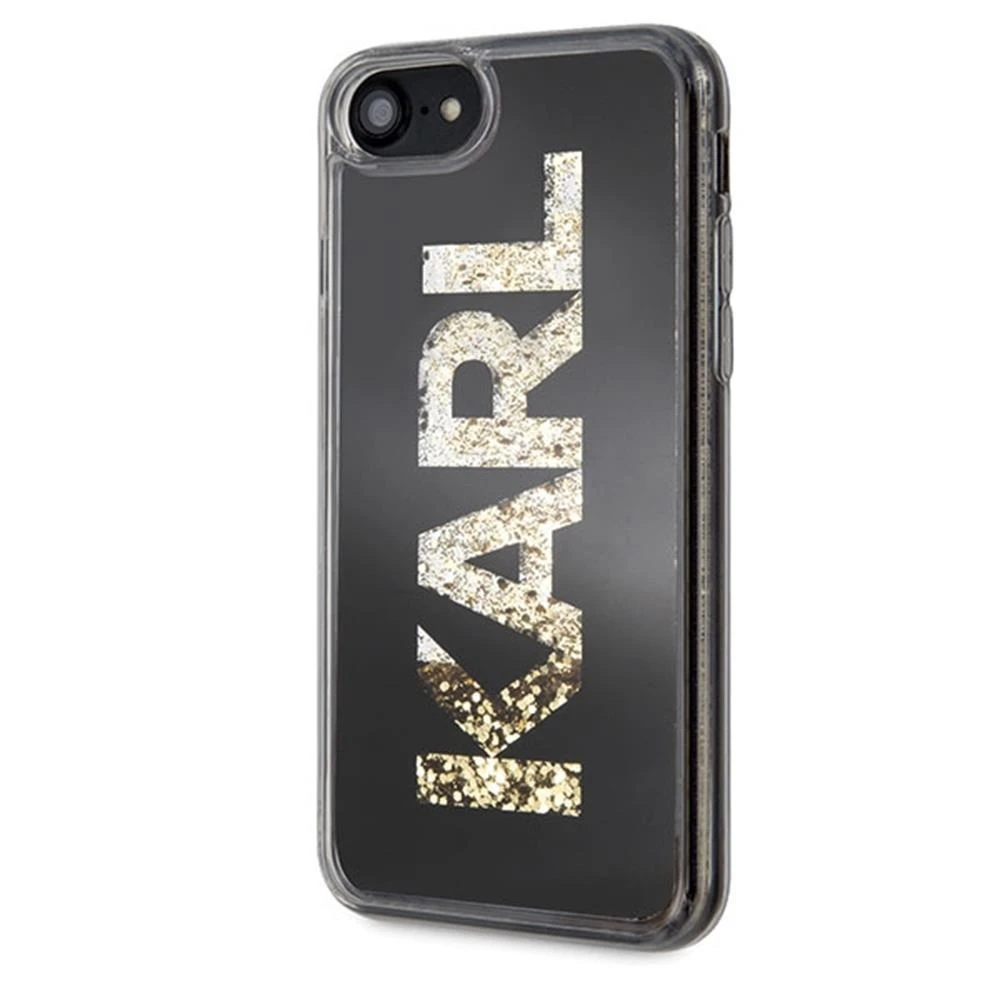 Dėklas Karl Lagerfeld Hard Case do iPhone 7/8 juoda/ Karl logo Glitter