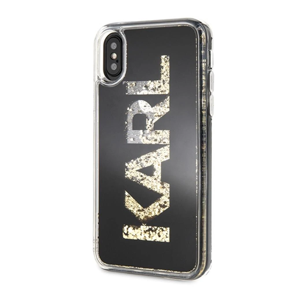 Dėklas Karl Lagerfeld Karl Logo Glitter iPhone X/Xs Case - Juodas