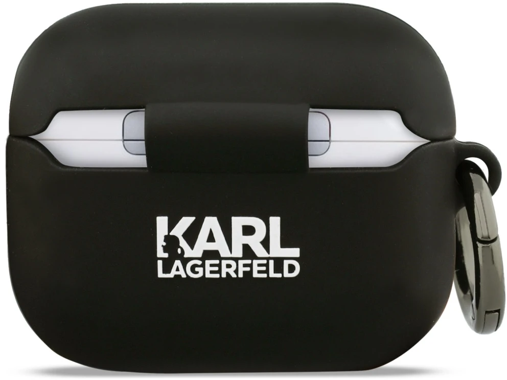 Karl Lagerfeld 3D Logo NFT Karl and Choupette Silicone dėklas skirtas AirPods Pro 3 juodos spalvos