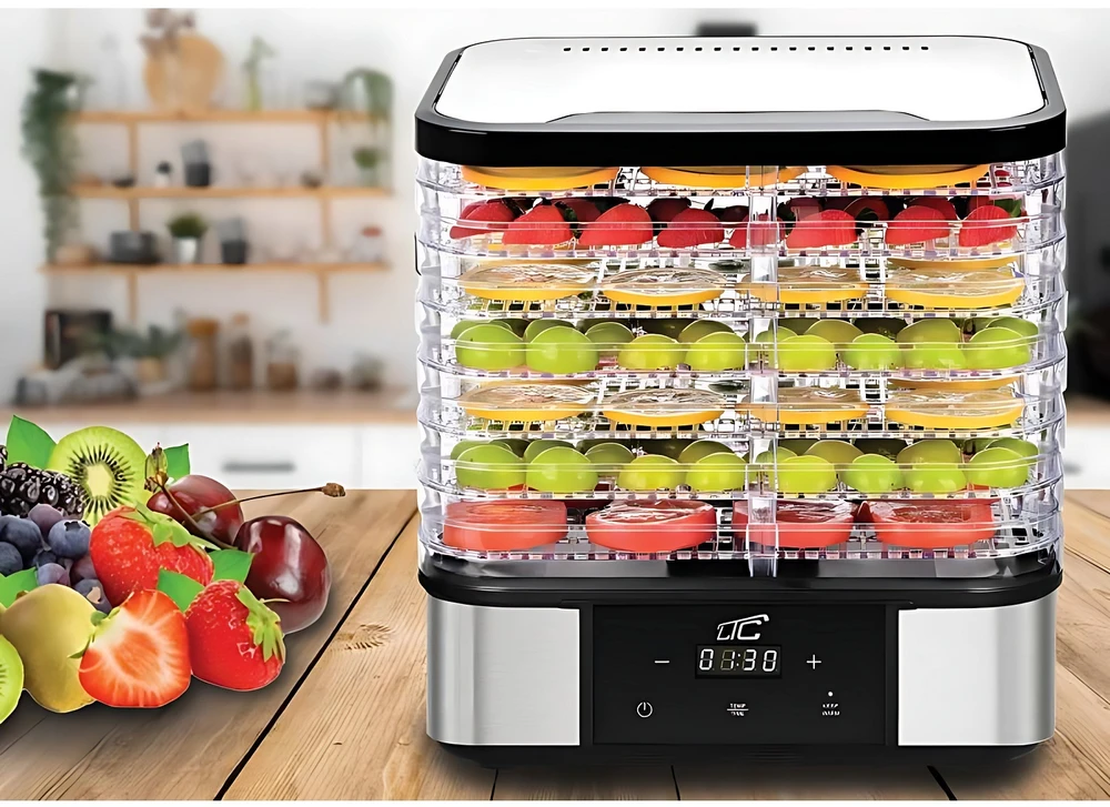 Lamex LTC 7-Tray Metal Food Dehydrator for Mushrooms and Fruit, with Ekranas, 380W
