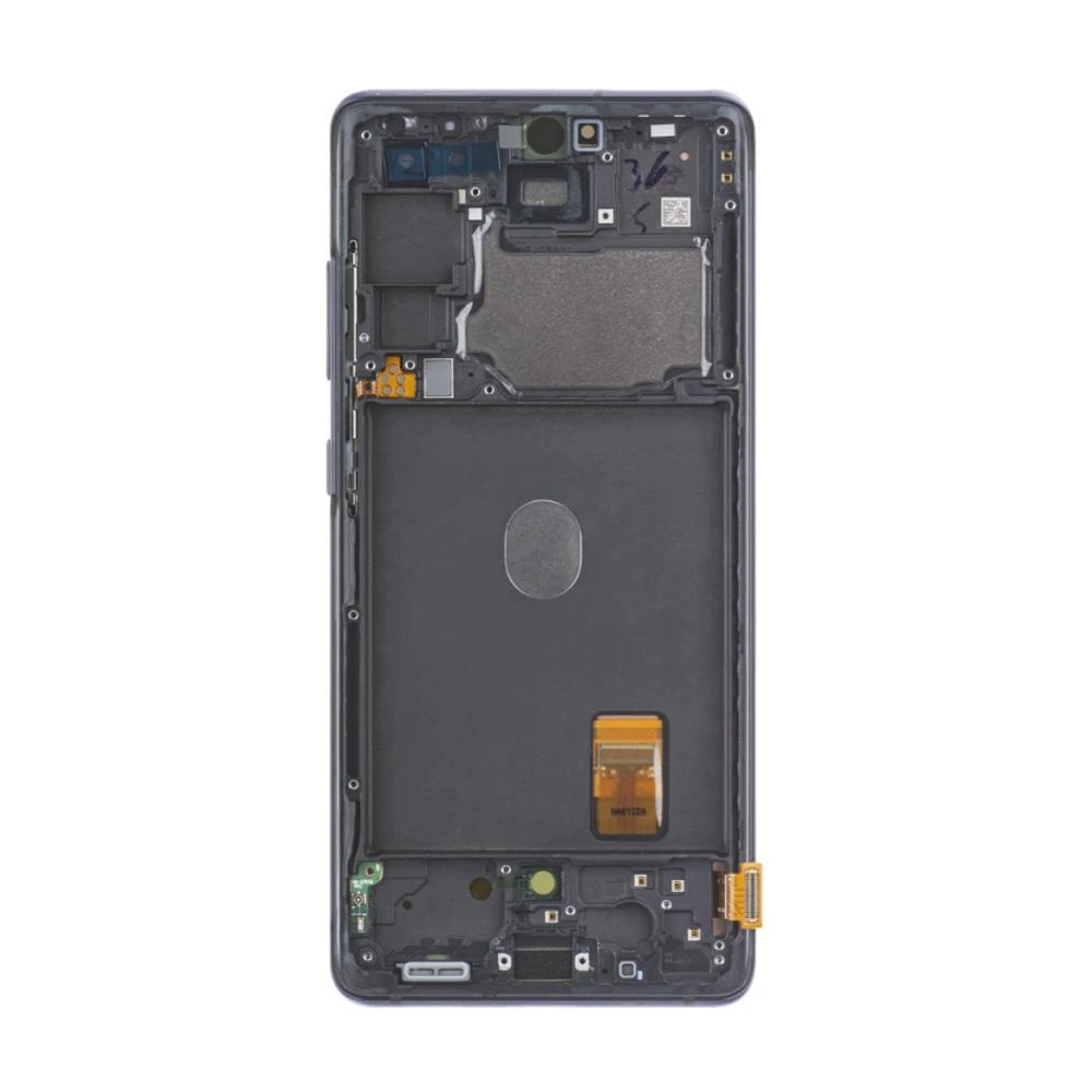 Touch LCD + jutiklinis skydelis „Samsung Galaxy S20 FE 5G G781 GH82-24214A GH82-24215A“, originalus debesies tamsiai mėlynas rėmelis