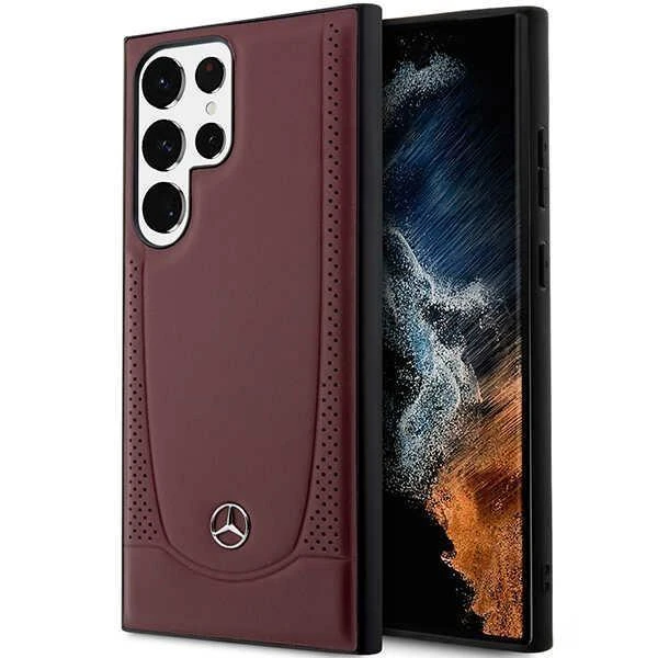 Mercedes MEHCS23SARMRE S23 S911 Raudona kietas dėklas Leather Urban Bengale