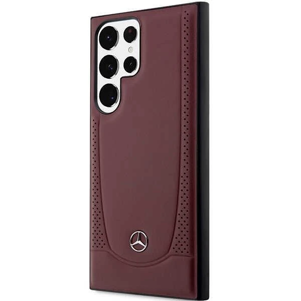Mercedes MEHCS23SARMRE S23 S911 Raudona kietas dėklas Leather Urban Bengale