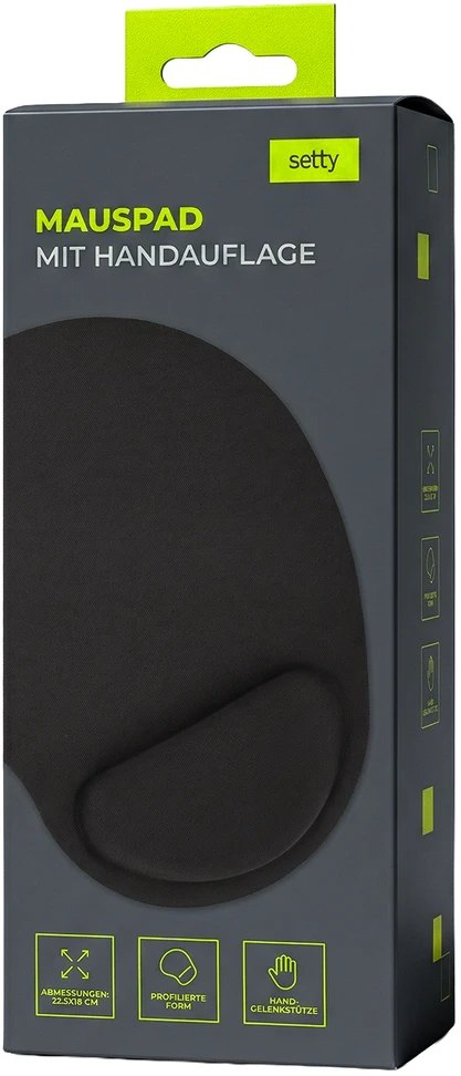 Kilimėlis Setty Mouse pad with a wrist support juodas R Home Office
