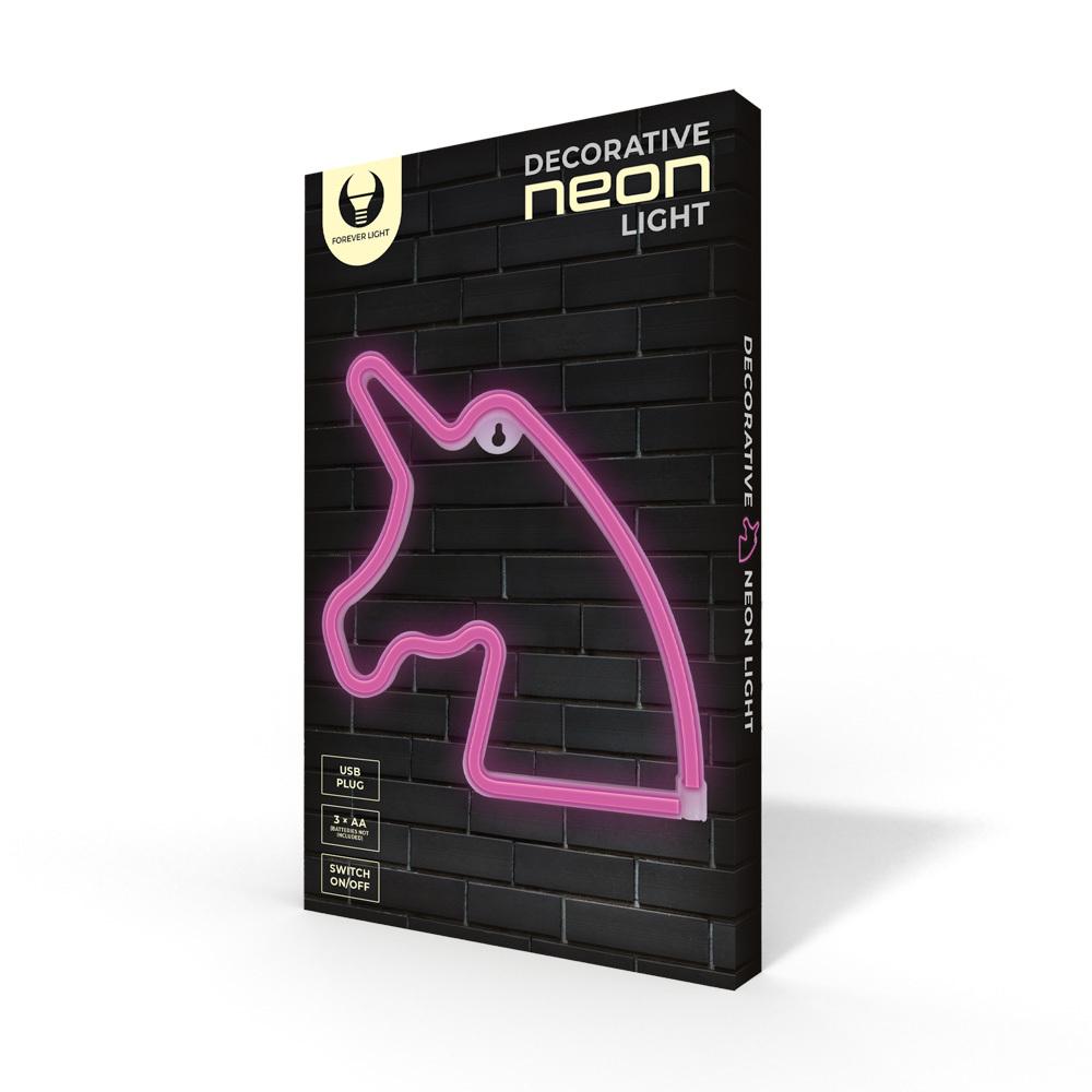 Plastrol Neon LED Light Vienaragis rožinė Bat + USB FLNE01 Forever Light