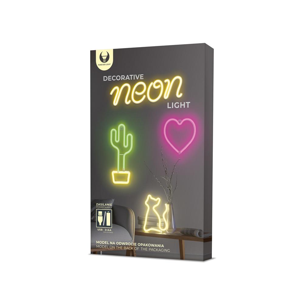 Plastrol Neon LED Light Vienaragis rožinė Bat + USB FLNE01 Forever Light