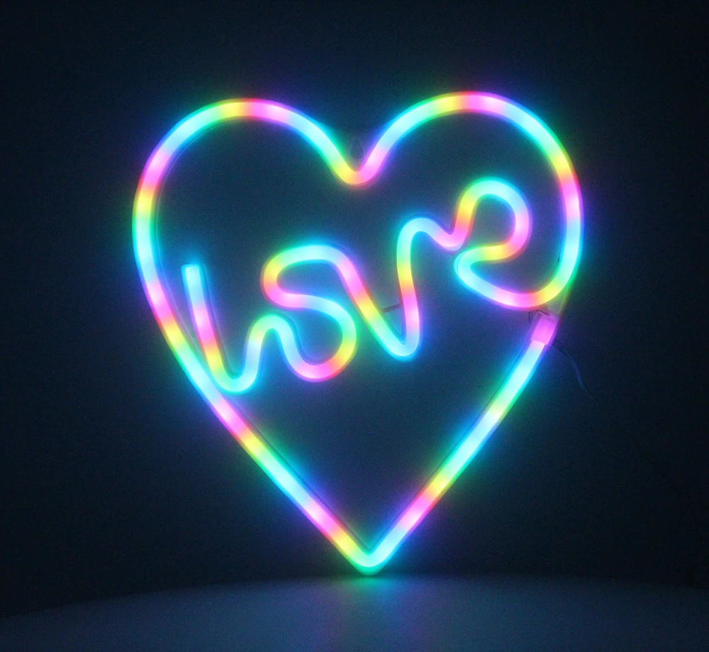 Neoninė LED RGB širdelės formos dekoracija LOVE IN HEART FLRN02 + RC Forever Light