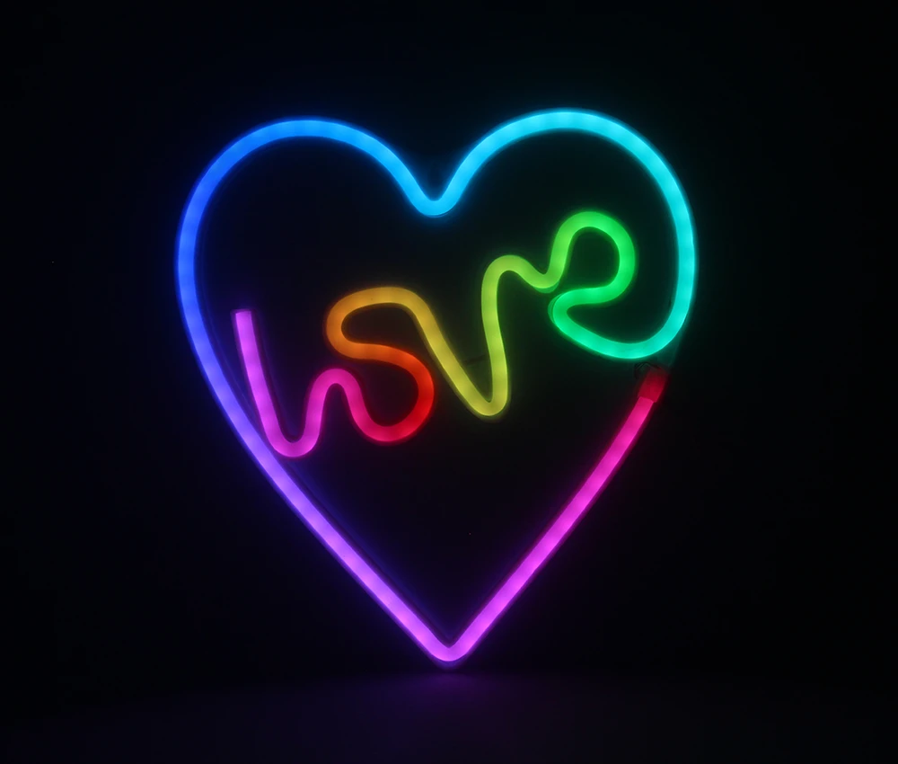 Neoninė LED RGB širdelės formos dekoracija LOVE IN HEART FLRN02 + RC Forever Light