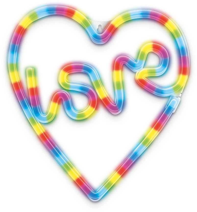 Neoninė LED RGB širdelės formos dekoracija LOVE IN HEART FLRN02 + RC Forever Light