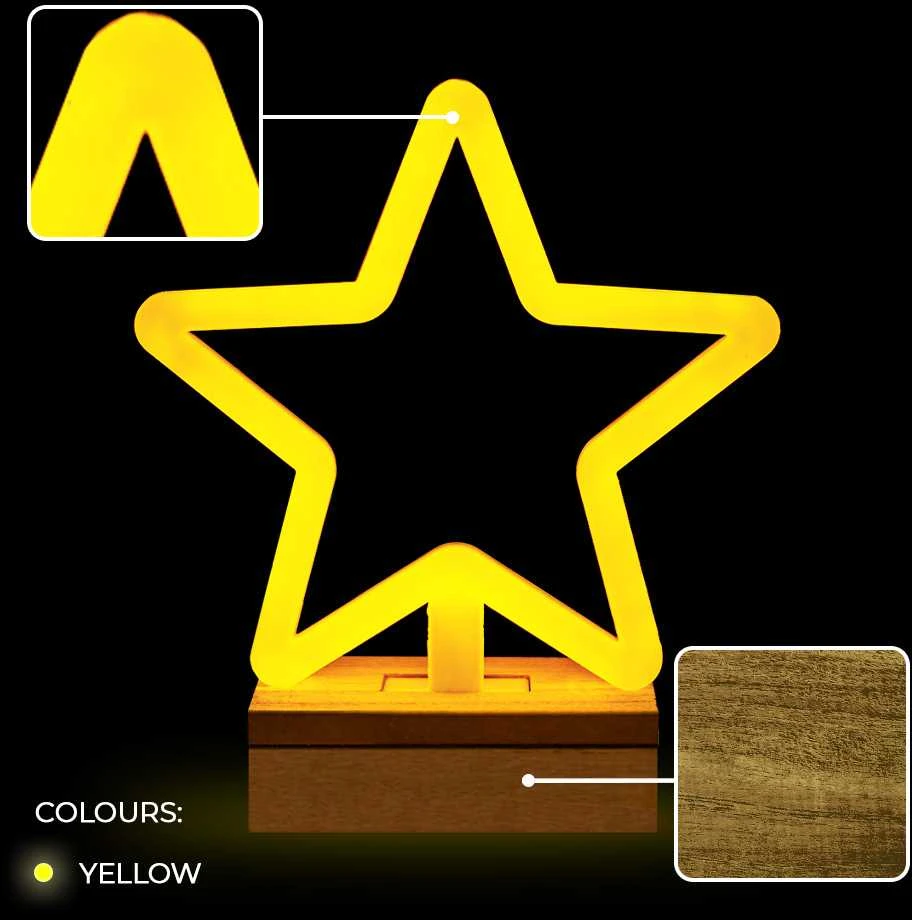 TelForceone Forever LED NEON kalėdinė dekoracija ŽVAIGŽDĖ, šiltai balta, 5V USB / 3xAA