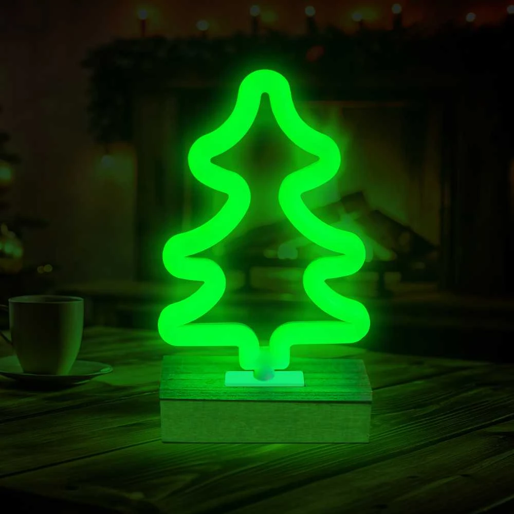 TelForceone Neon Wood Stand LED Kalėdų Eglutė žalia FLNW03 Forever Light