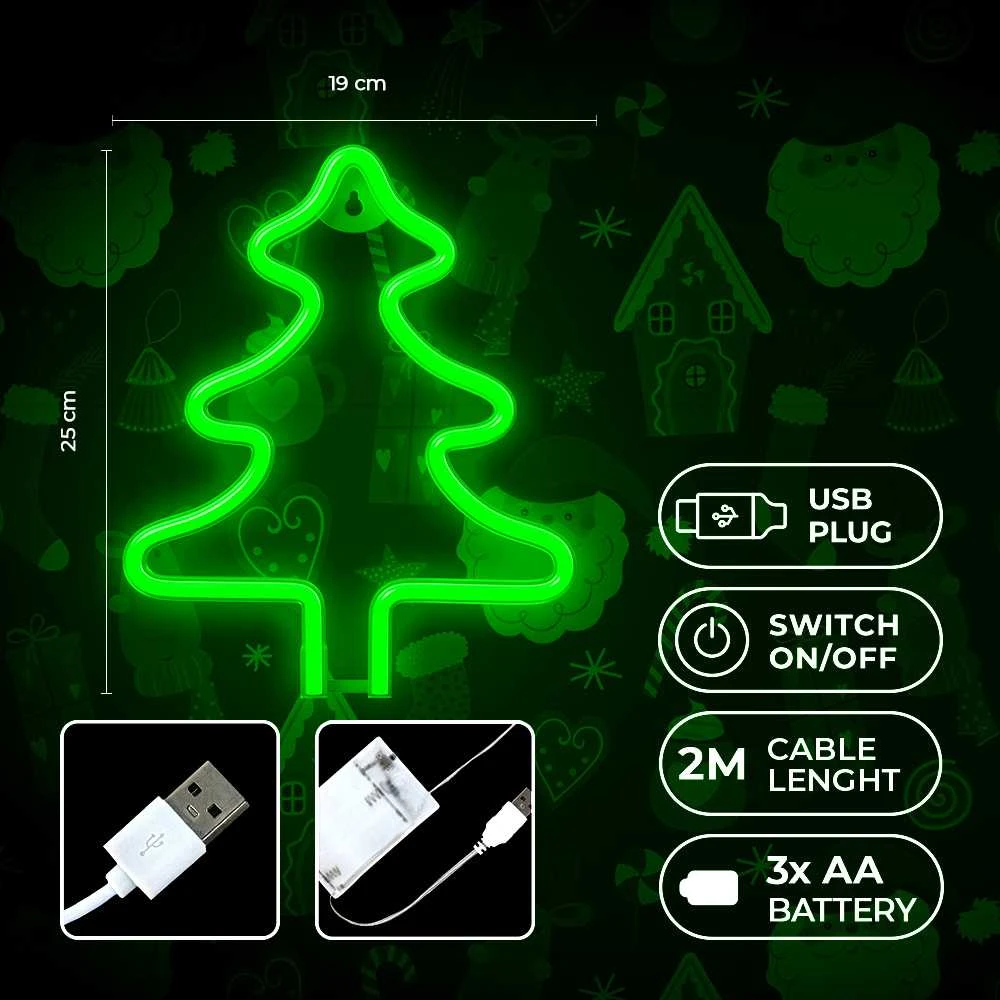 TelForceone Neon LED Kalėdinė Eglutė žalia FLNE16 Forever Light
