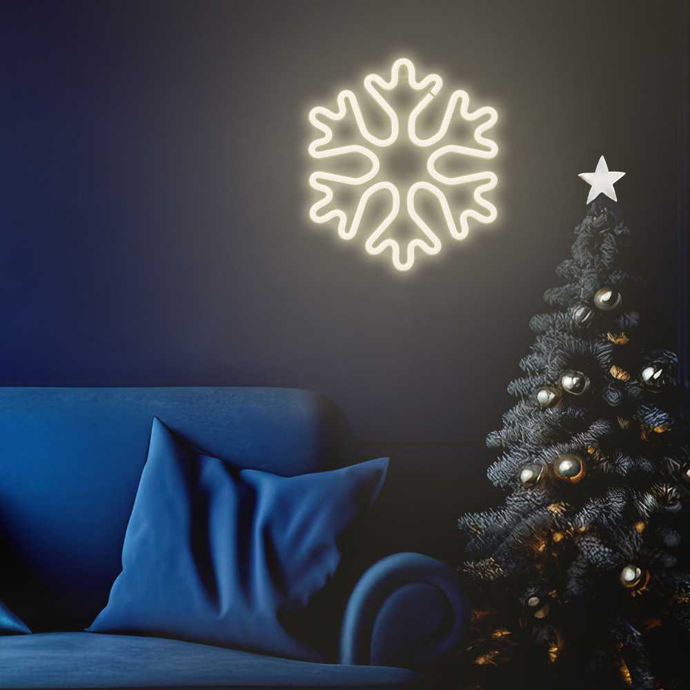 TelForceone Neon LED Kalėdų snaigė balta FLNE20 Forever Light