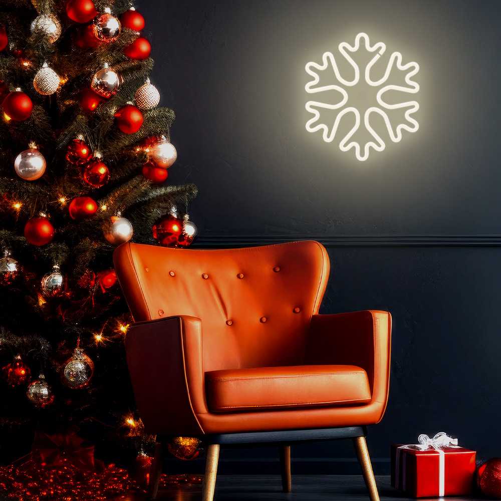 TelForceone Neon LED Kalėdų snaigė balta FLNE20 Forever Light