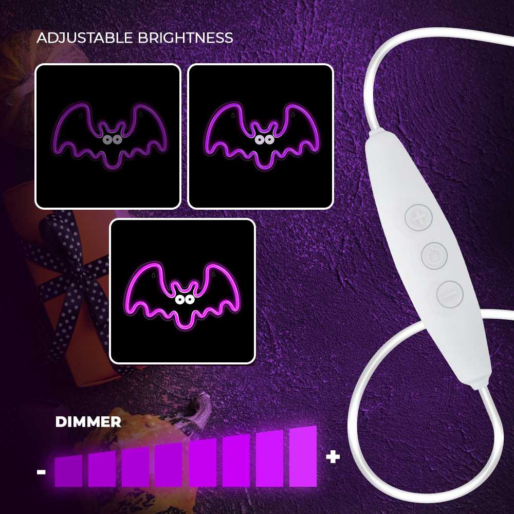 TelForceone Neoninis PLEXI LED FLYING BAT violetinės spalvos inis FPNE11"Forever" šviesiai
