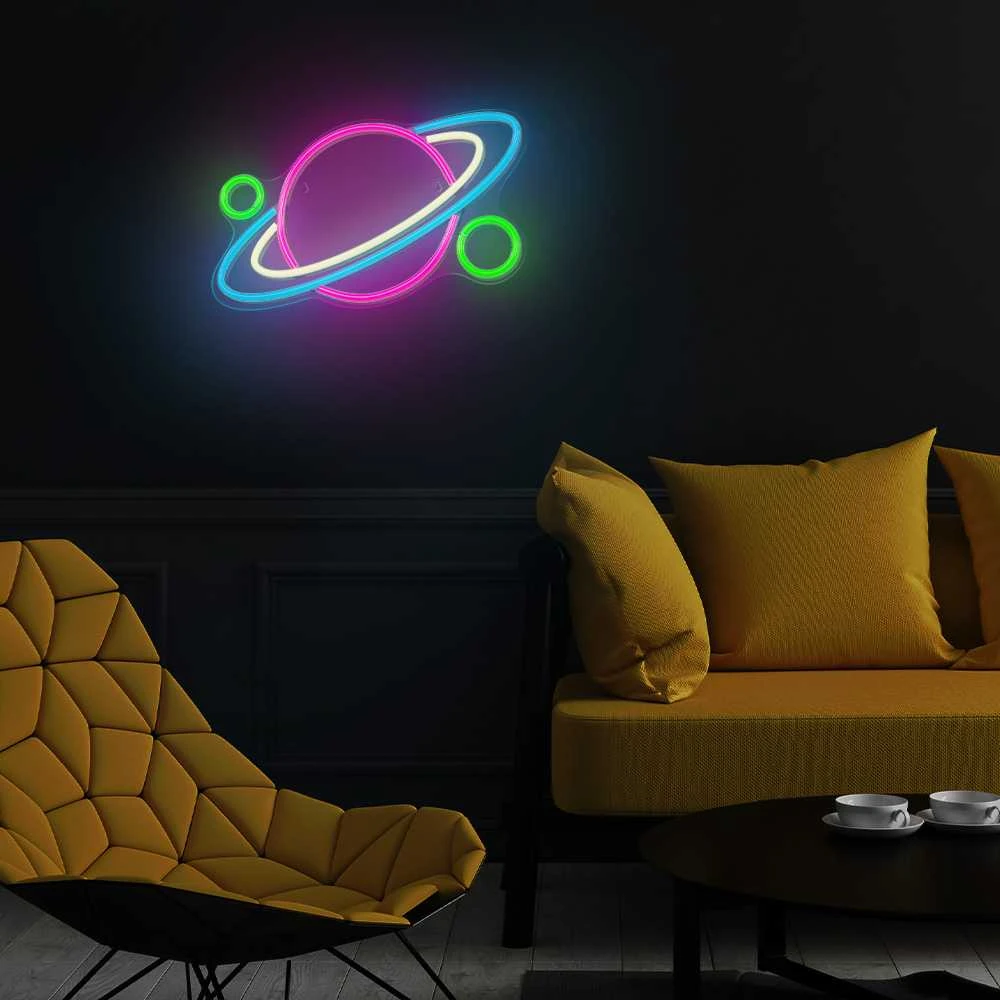 TelForceone Neoninis PLEXI LED PLANET daugiaspalvis FPNE05X"Forever" šviesiai