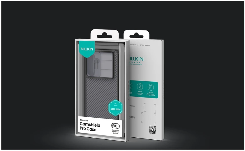 Nillkin CamShield PRO Hard dėklas skirtas Samsung Galaxy S26+ skaidrus juodos spalvos