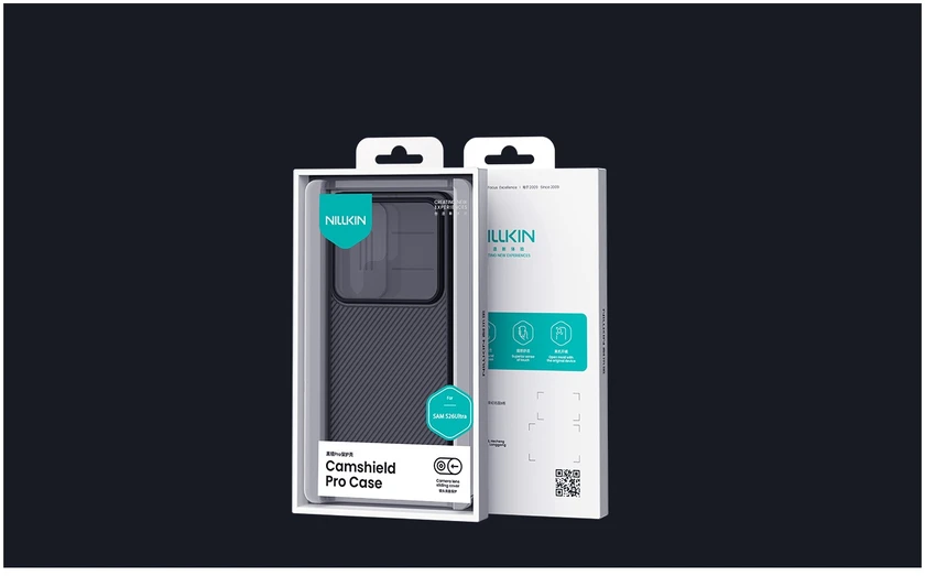 Nillkin CamShield PRO Hard dėklas skirtas Samsung Galaxy S26 Ultra skaidrus juodos spalvos