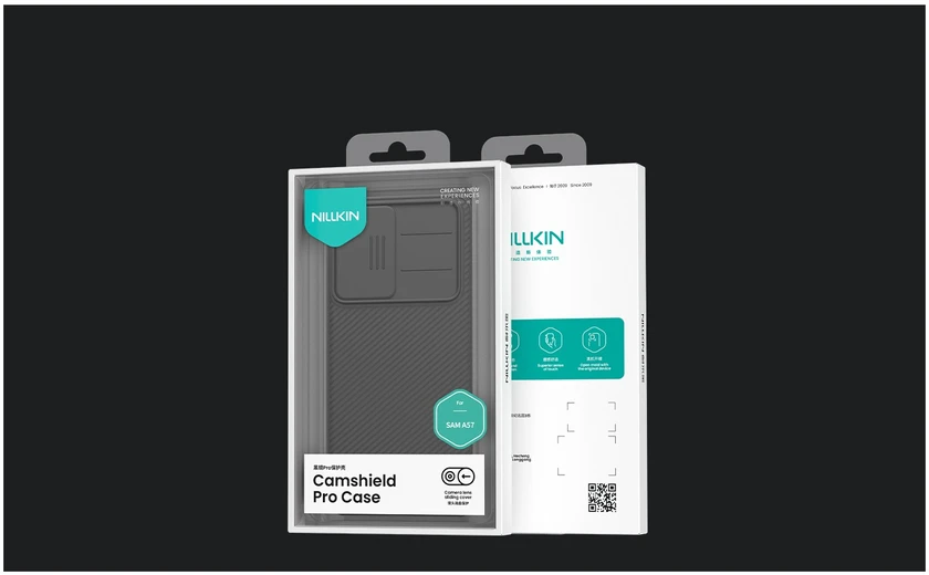 Nillkin CamShield PRO Hard dėklas skirtas Samsung Galaxy A57 juodos spalvos