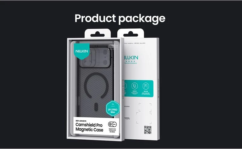 Nillkin CamShield PRO Hard dėklas skirtas Xiaomi Redmi Note 15 Pro+ 5G Juodas