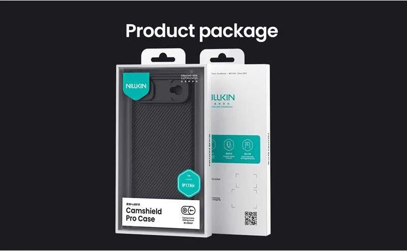 Nillkin CamShield PRO dėklas skirtas Apple iPhone 17 Air juodos spalvos