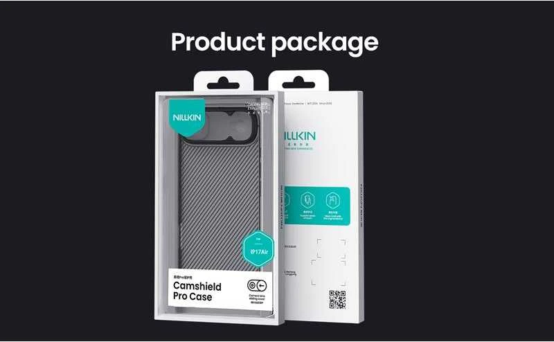 Nillkin CamShield PRO dėklas skirtas Apple iPhone Air skaidrus juodos spalvos