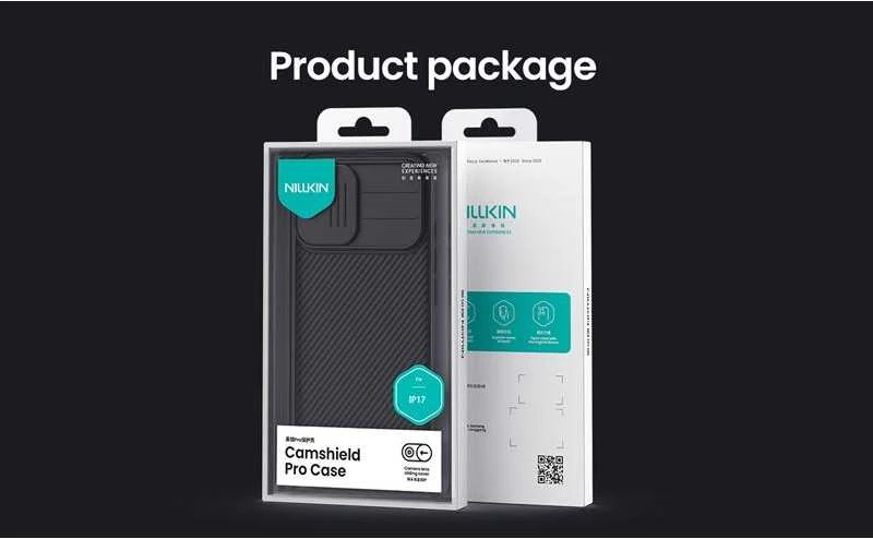 Nillkin CamShield PRO dėklas skirtas iPhone 17 juodos spalvos