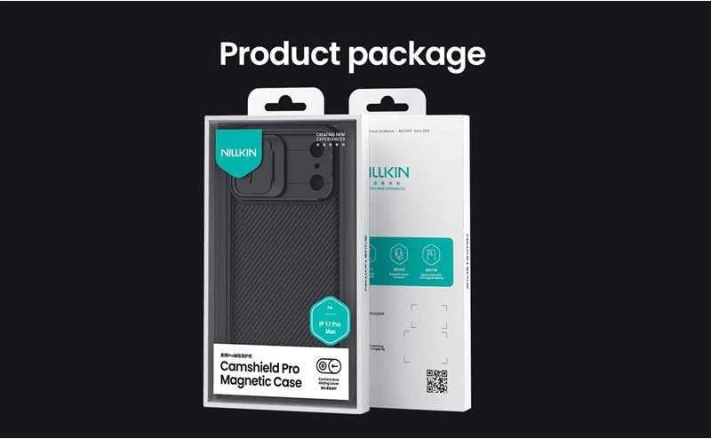 Nillkin CamShield PRO Magnetic Hard dėklas skirtas Apple iPhone 17 Pro Max juodos spalvos