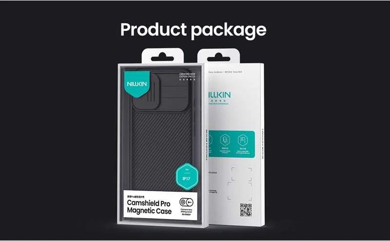 Nillkin CamShield PRO Magnetic Hard dėklas skirtas Apple iPhone 17 juodos spalvos
