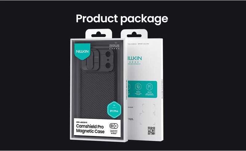Nillkin CamShield PRO Magnetic Hard dėklas skirtas Apple iPhone 17 Pro juodos spalvos