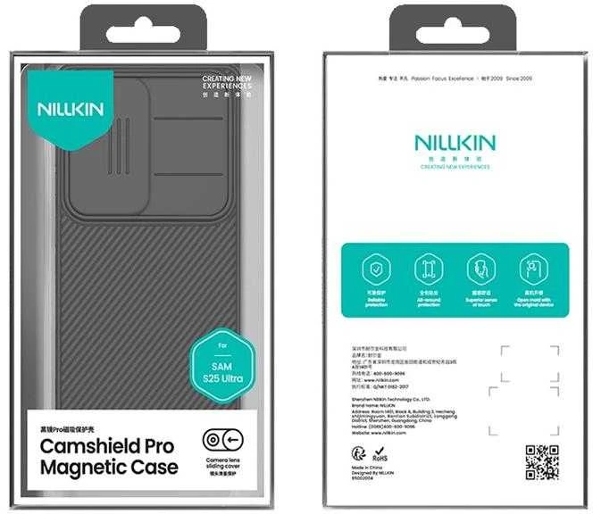 Nillkin CamShield PRO Magnetic Hard dėklas skirtas Samsung Galaxy S25 Ultra juodos spalvos