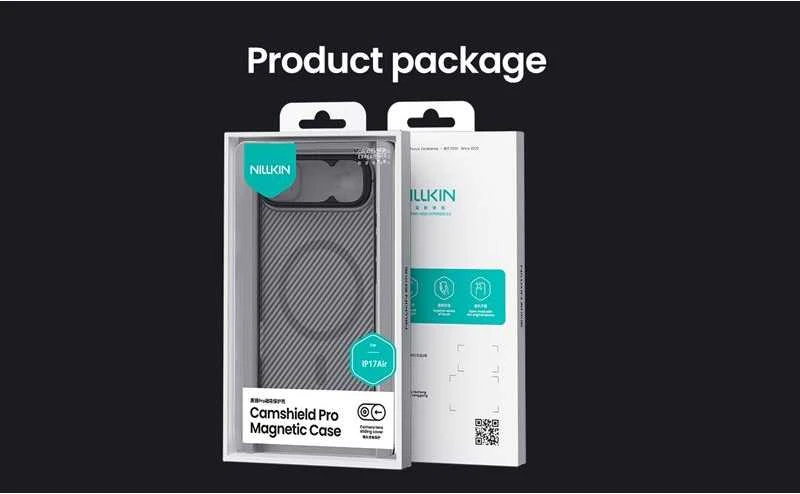 Nillkin CamShield PRO Magnetic Hard dėklas skirtas Apple iPhone Air skaidrus juodos spalvos