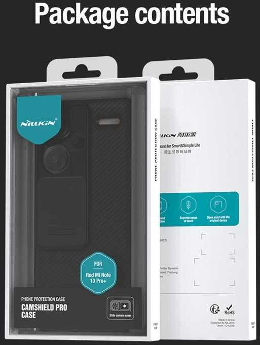 Xiaomi Redmi Note 13 Pro+ 5G Nillkin CamShield Pro dėklas telefonui juodos spalvos