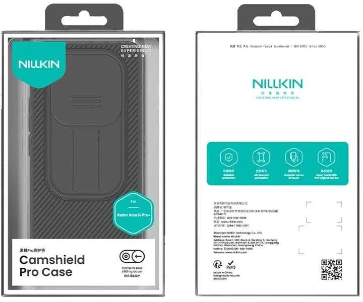 Nillkin CamShield PRO Hard Xiaomi Redmi Note 14 Pro+ 5G dėklas telefonui juodos spalvos