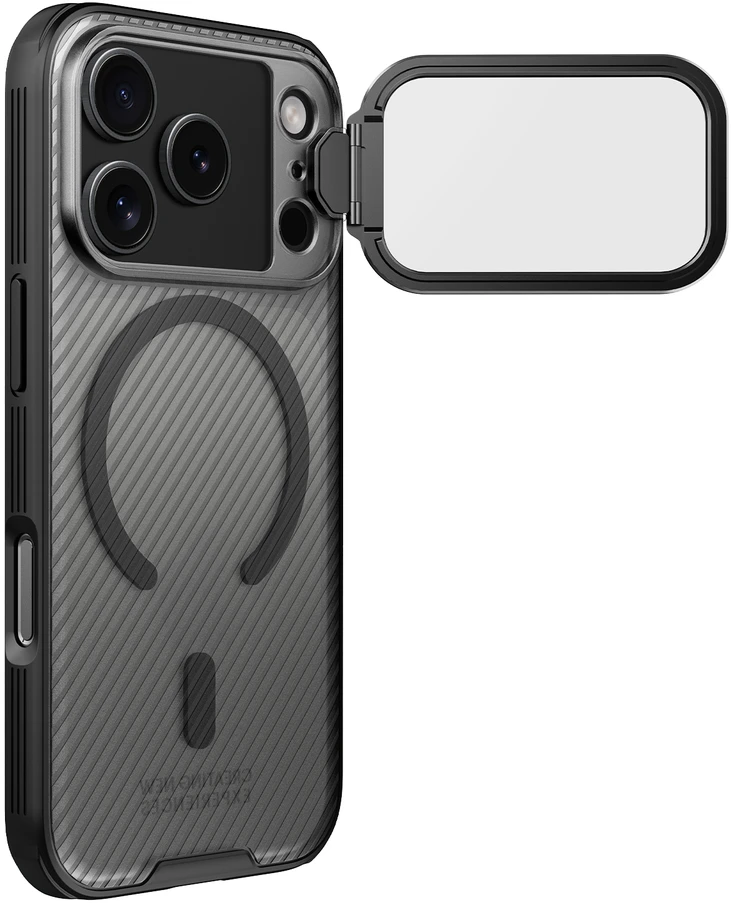 Nillkin CamShield Prop Magnetic dėklas skirtas iPhone 17 Pro skaidrus juodos spalvos
