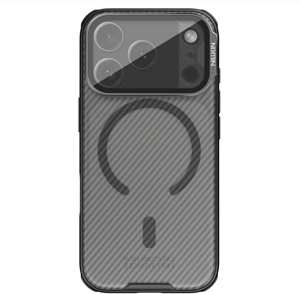 Nillkin CamShield Prop Magnetic dėklas skirtas iPhone 17 Pro skaidrus juodos spalvos