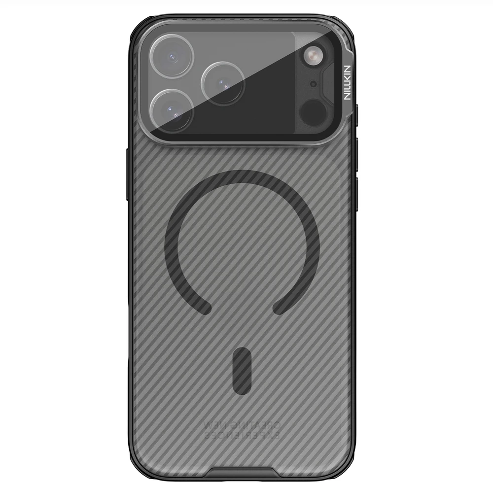 Nillkin CamShield Prop Magnetic dėklas skirtas iPhone 17 Pro Max skaidrus juodos spalvos