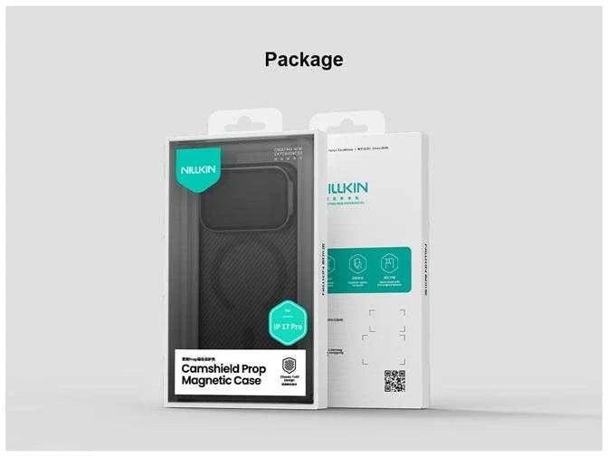 Nillkin CamShield Prop Magnetic dėklas skirtas Apple iPhone 17 Pro skaidrus juodos spalvos