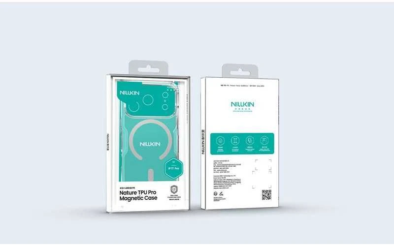 Nillkin Nature TPU PRO Magnetic dėklas skirtas Apple iPhone 17 Pro skaidrus